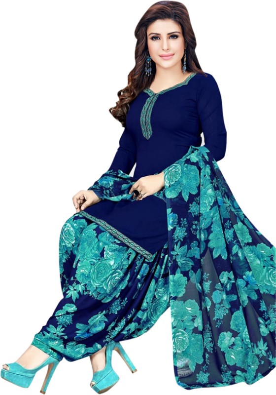 Saara Crepe Solid, Floral Print, Printed Salwar Suit Material Price in India