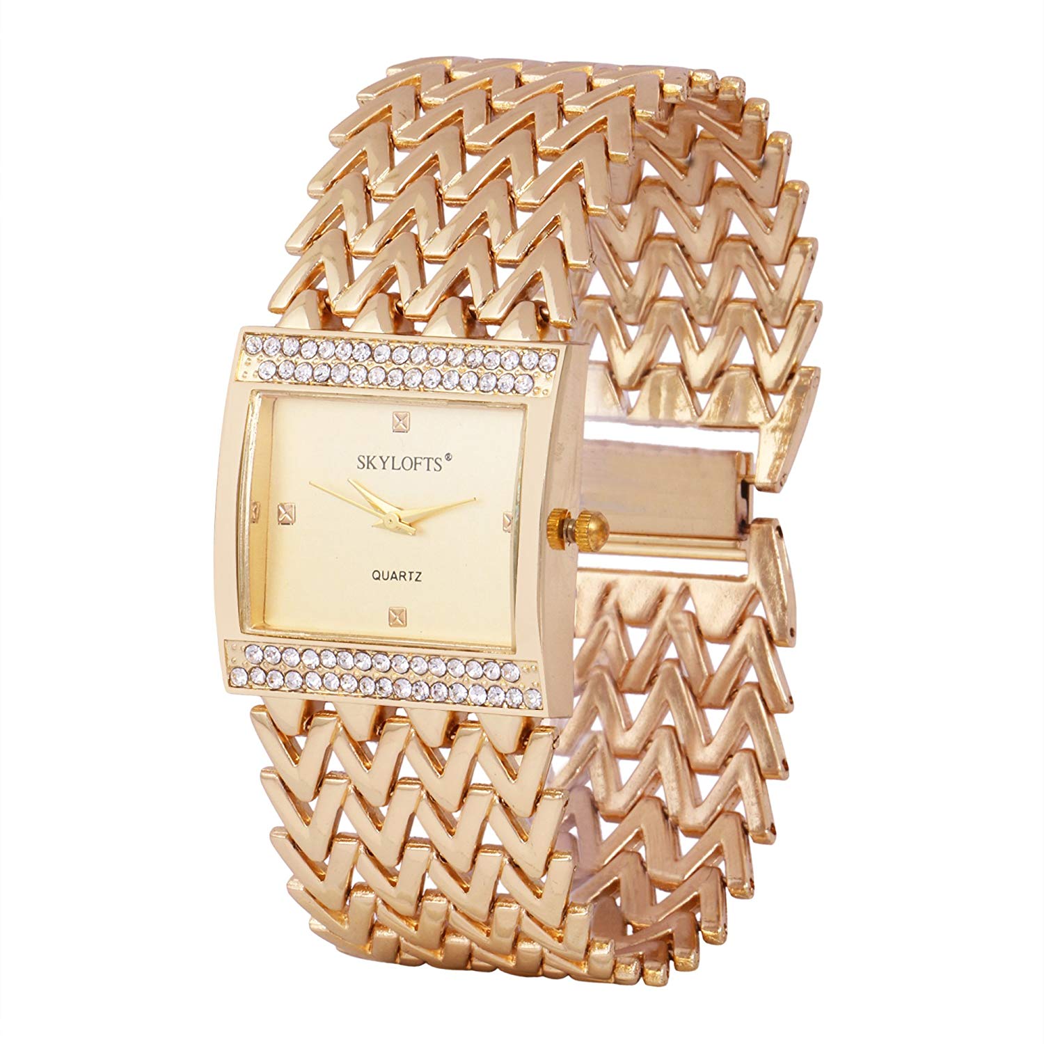 Skylofts 18K Gold Plated Women Watches - Wrist Watches for Girls Watch (Triangle Gold) Price in India