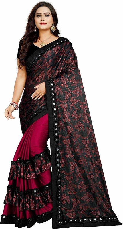 Floral Print Fashion Silk Blend Saree Price in India