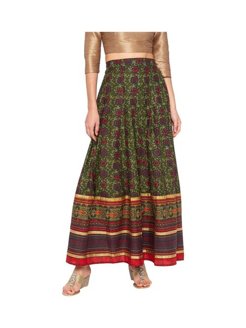 Globus Green Printed Skirt Price in India