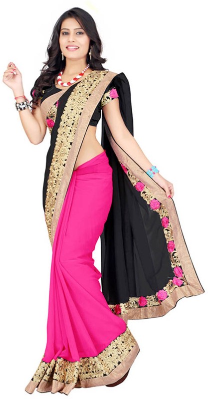 Embroidered Daily Wear Poly Georgette Saree Price in India