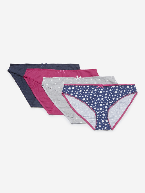 Wunderlove by Westside Blue Bikini Briefs Pack of Four Price in India