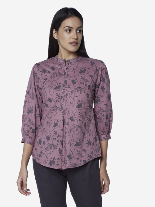 Utsa by Westside Lilac Floral Straight Ethnic Top Price in India