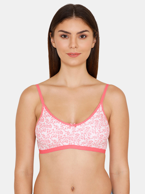 Zivame White & Pink Non Wired Non Padded T-Shirt Bra Price in India