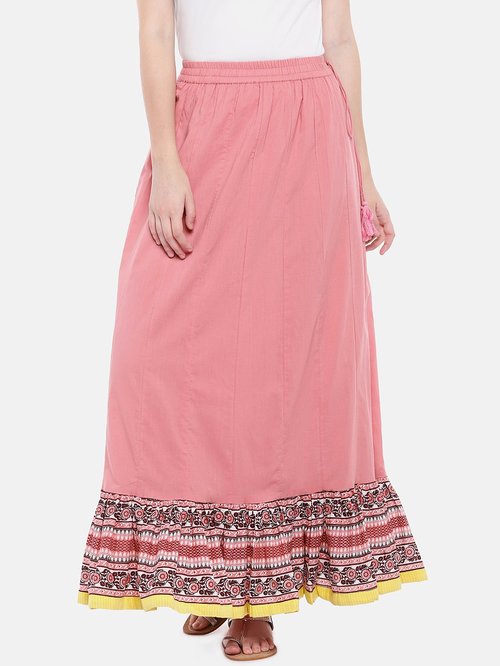 Globus Pink Printed Skirt Price in India