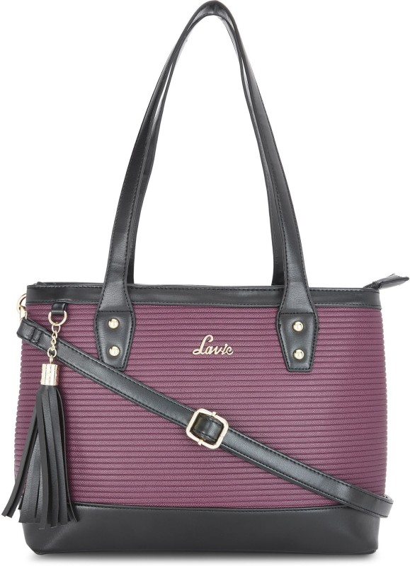 Women Purple, Black Satchel Price in India