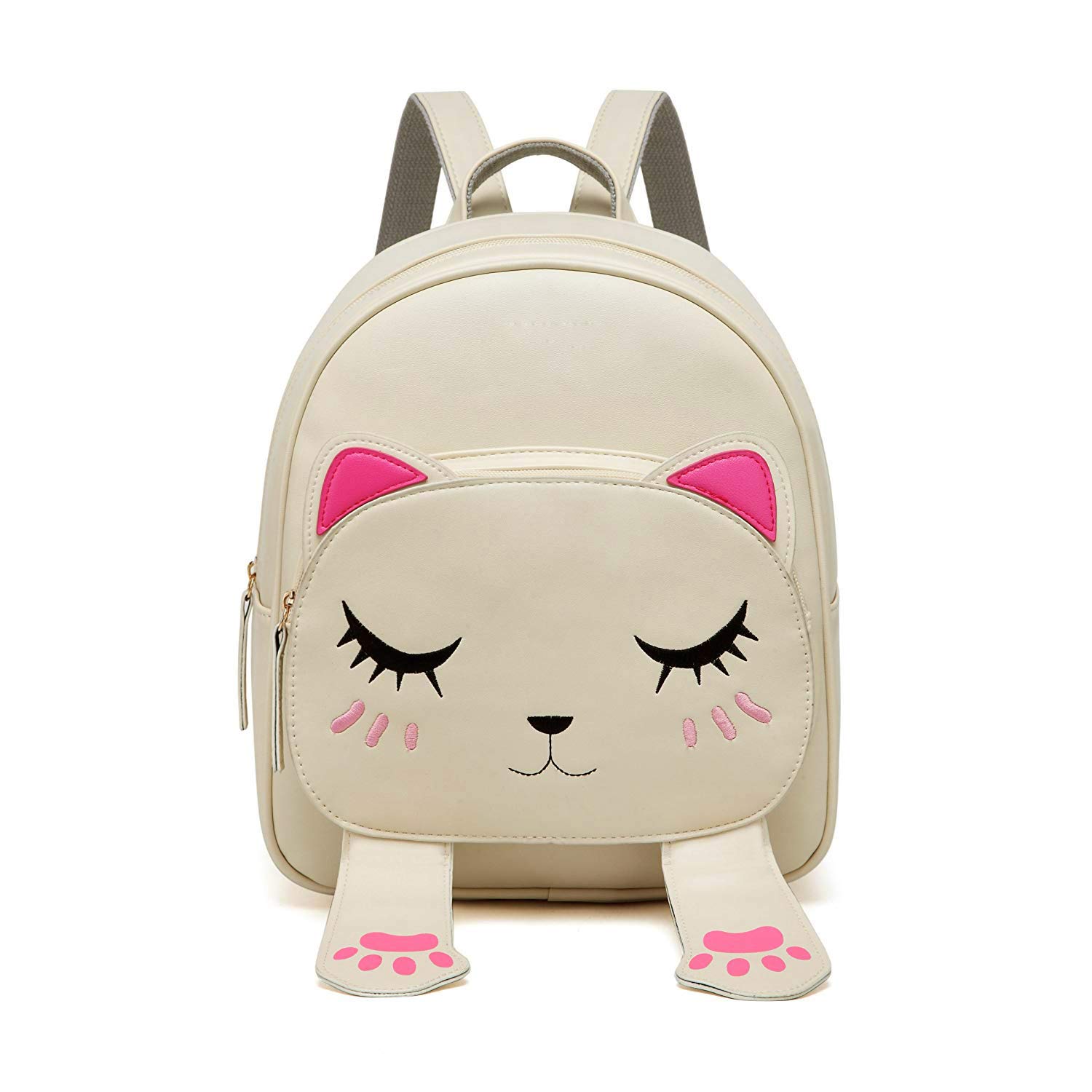 Bizarre Vogue Cute Small Cat Style Backpack for Girls (Cream,BV1204) Price in India