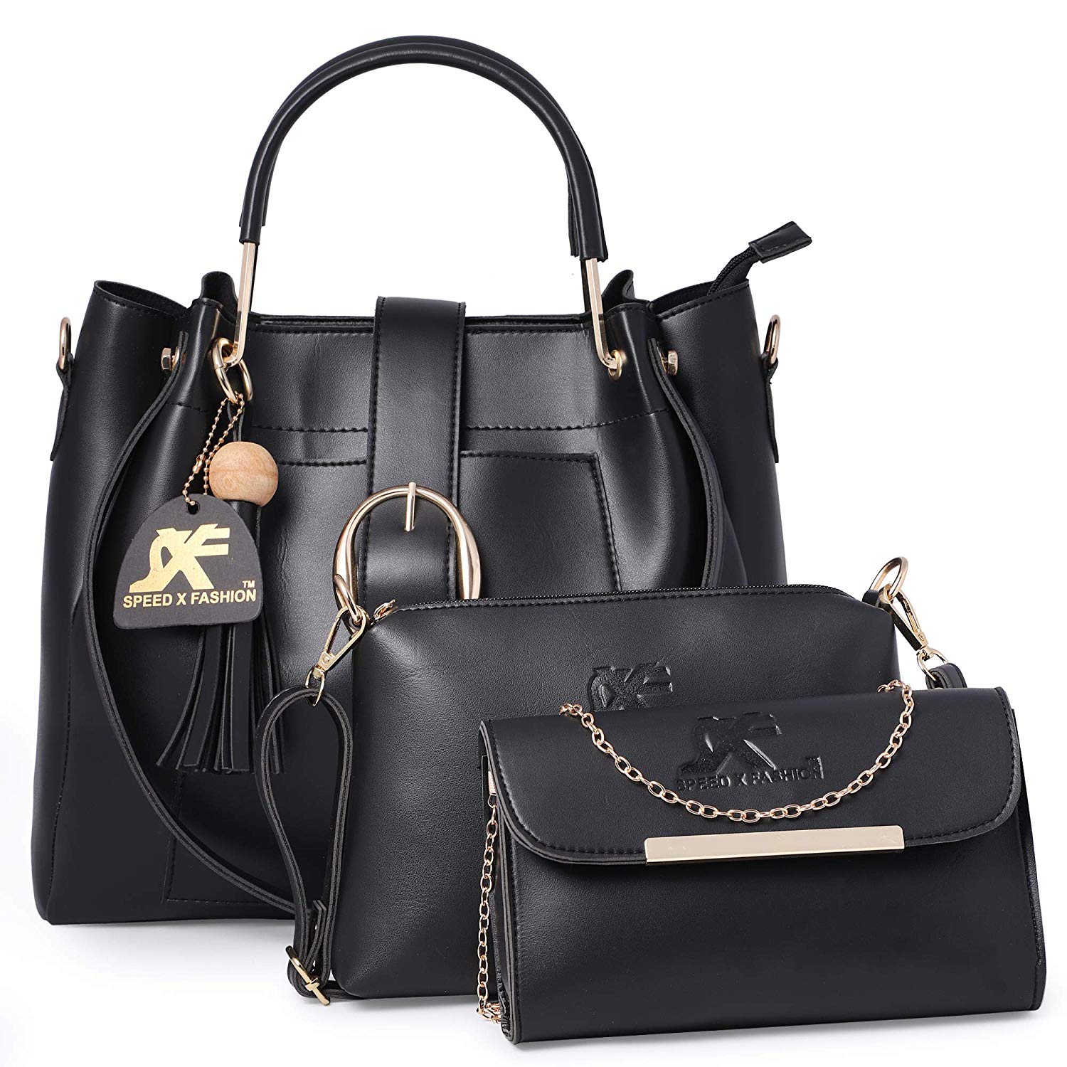 Speed X Fashion Women's Hand Bag Combo (Black) Price in India