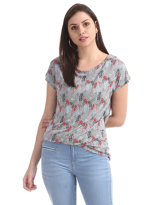 Cherokee Grey Printed Top Price in India