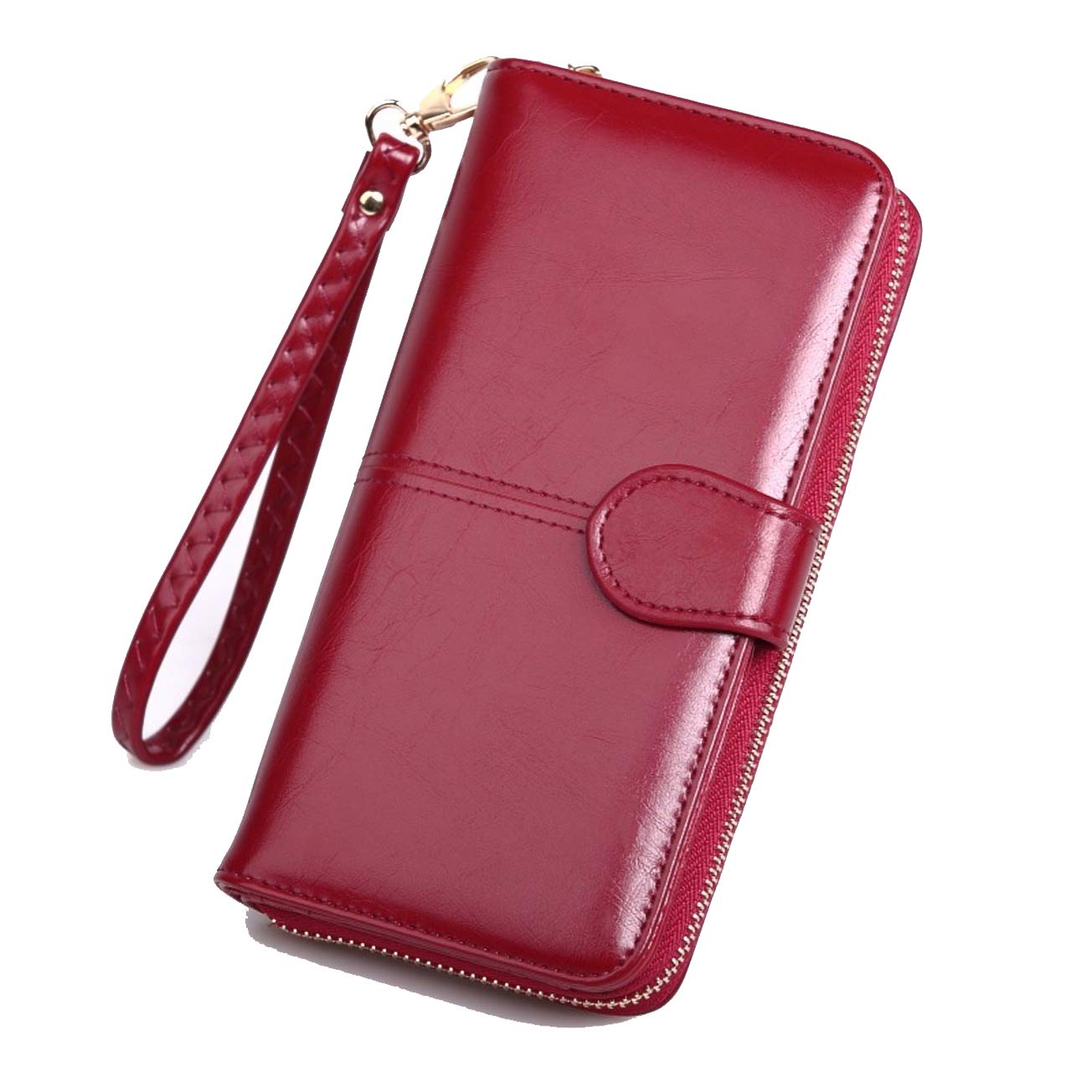 SKUDGEAR Long Bi-Fold Zipper Wallet Large Capacity PU Leather Clutch Women's Wristlet Price in India