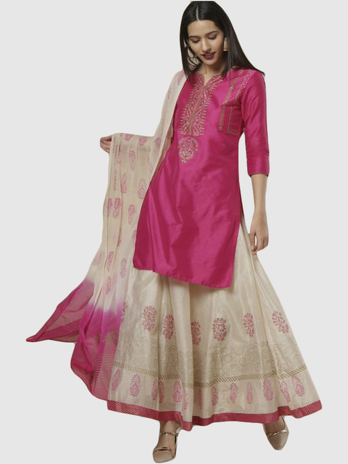 embroidered kurta skirt set