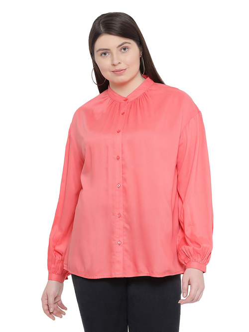 Oxolloxo Curves Coral Rome Lauren Orange Shirt Price in India