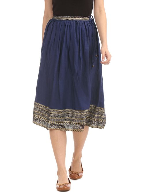 Bronz by Unlimited Blue Printed Skirt Price in India