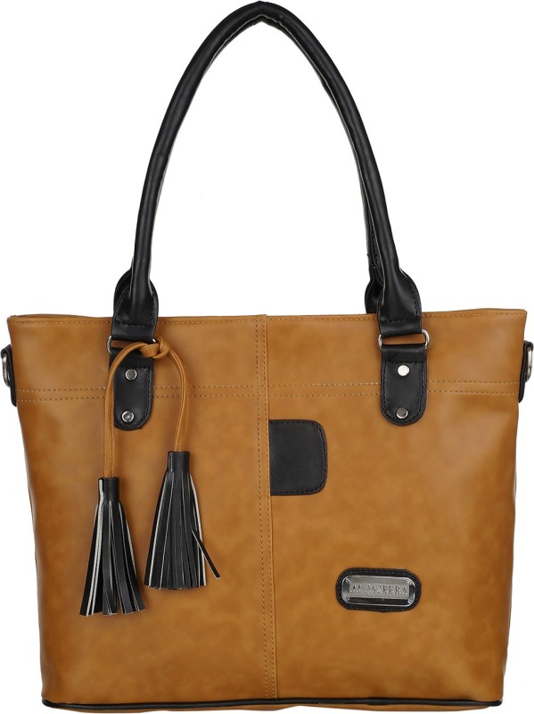 Women Tan, Black Shoulder Bag Price in India