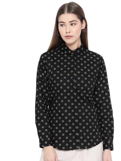 Hancock Black & Beige Printed Shirt Price in India