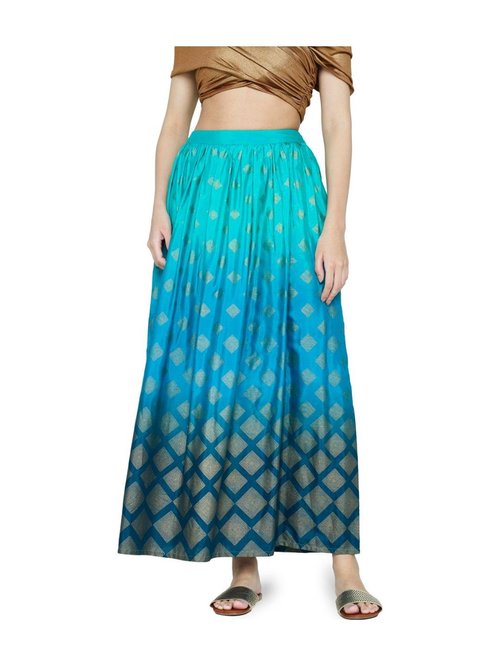 Global Desi Aqua Printed Skirt Price in India