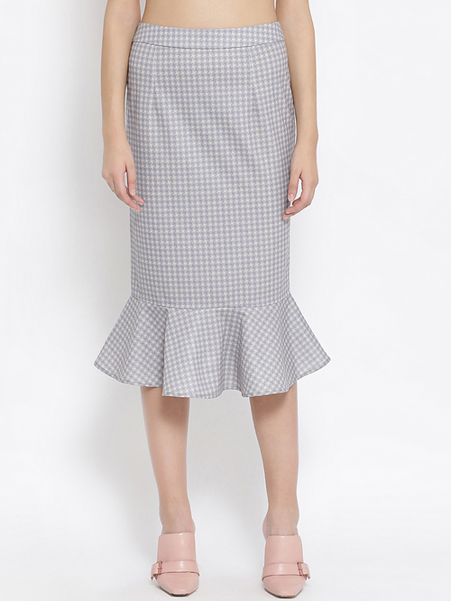 Office & You Light Grey Lycra Fish Cut Skirt Price in India