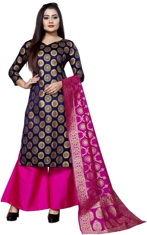 SATYAM WEAVES Brocade Self Design Salwar Suit Material Price in India