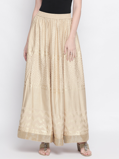 Akkriti by Pantaloons Gold Printed Skirt Price in India