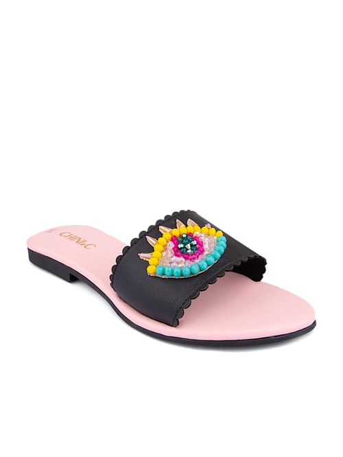 Chini C Black Ethnic Sandals Price in India