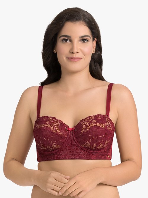 Ultimo Biking Red Under Wired Padded Balconette Bra Price in India