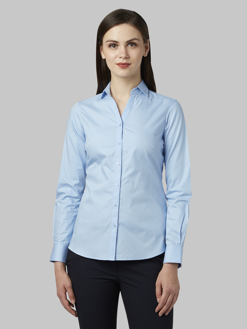 Park Avenue Blue Cotton Shirt Price in India