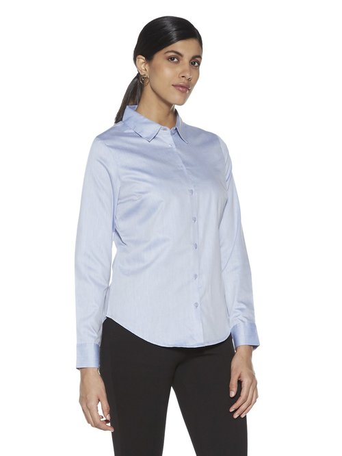 Wardrobe by Westside Light Blue Oxford Blouse Price in India