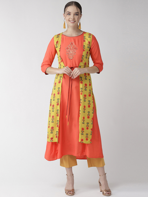 myntra double layer kurti