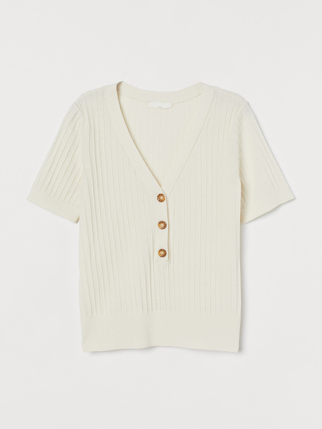 H&M Women White Solid Ribbed Top Price in India