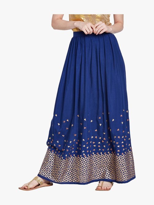 Global Desi Navy Printed Skirt Price in India