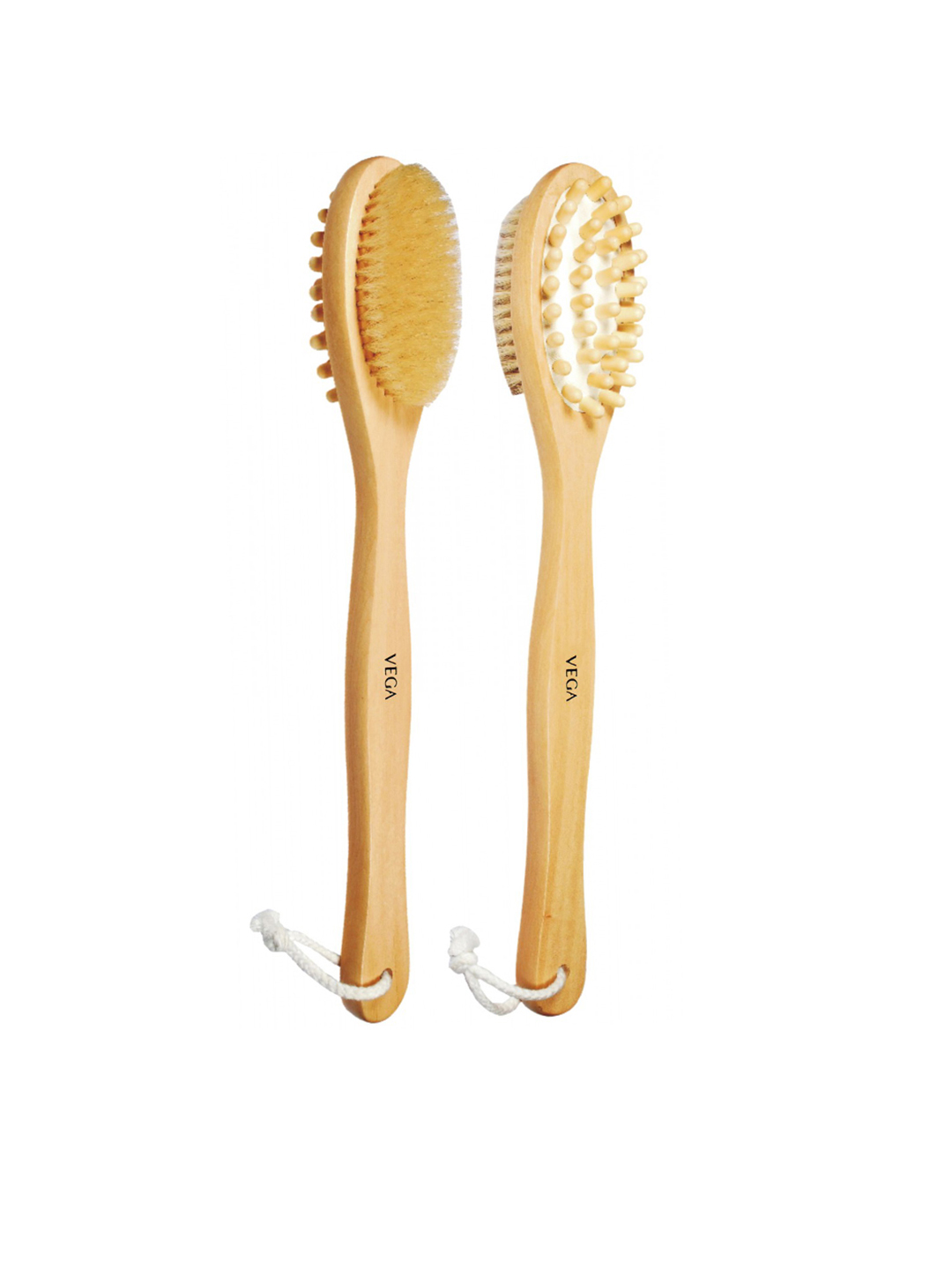 VEGA Unisex Beige Cellulite Natural Bristle Wooden Bath Brush Price in India