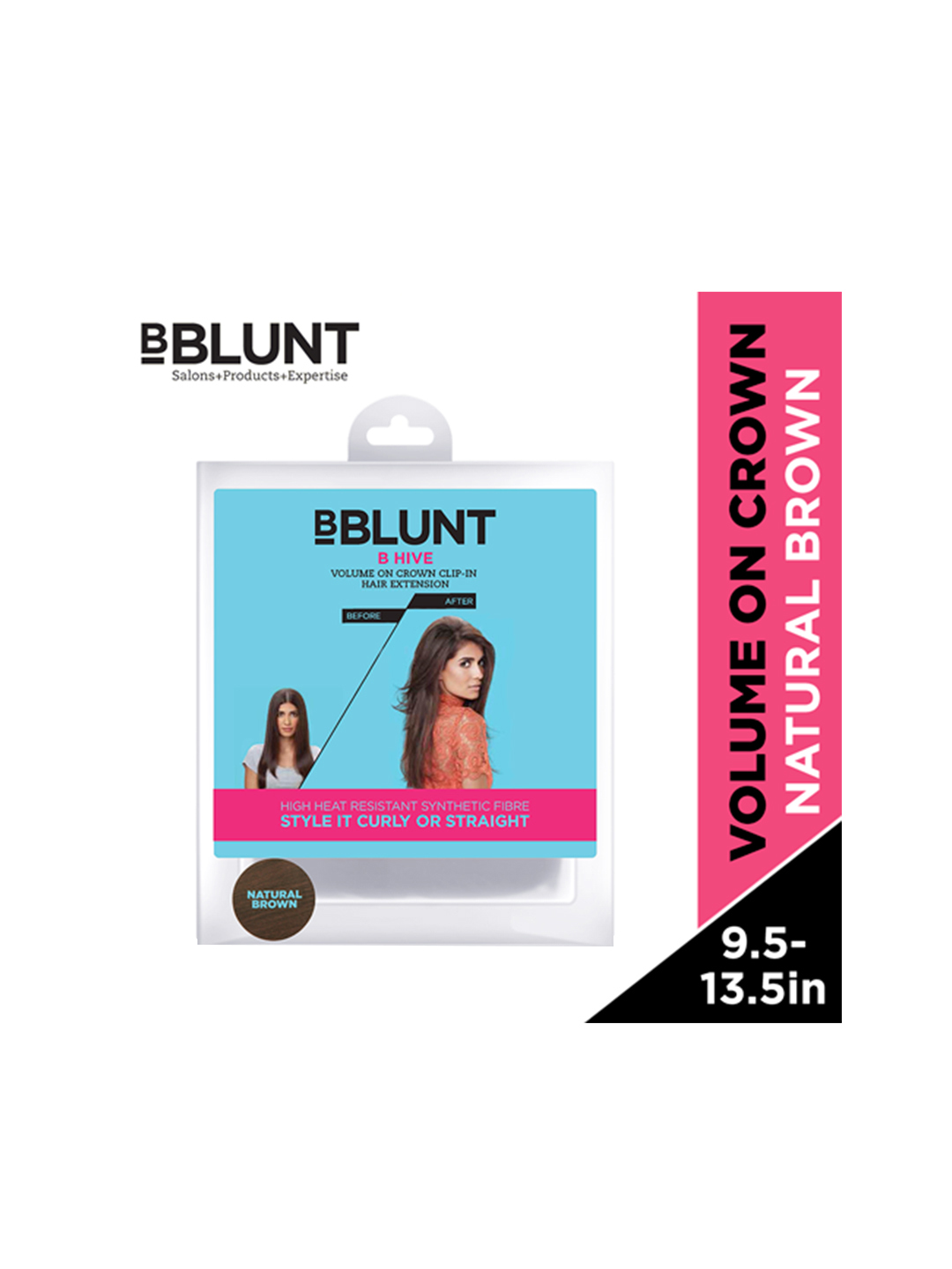 BBLUNT B Hive Natural Brown Crown Clip-in Hair Extension Price in India