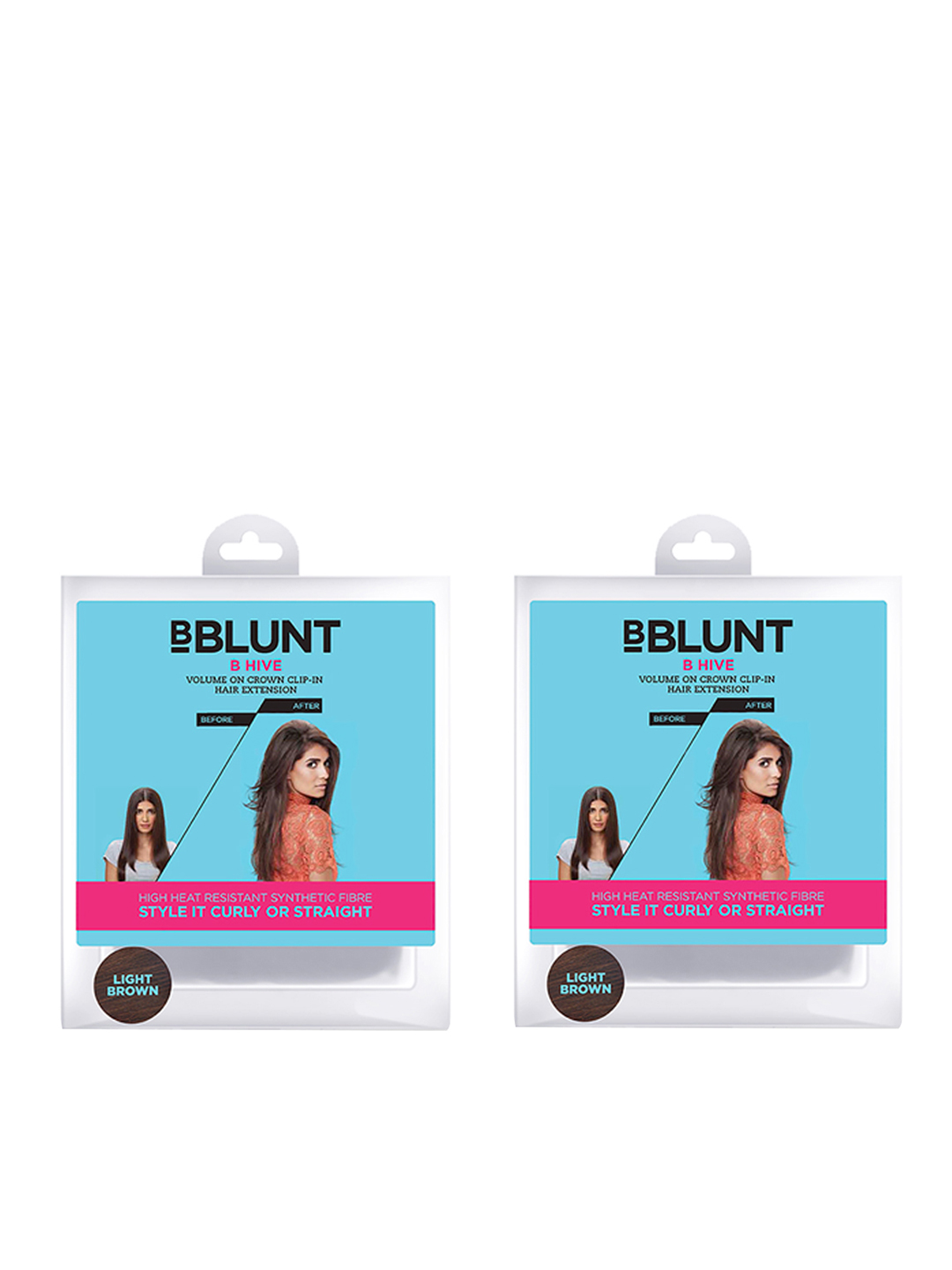 BBLUNT Set of 2 Light Brown B Hive Volume On Crown Clip On Hair Extension Price in India