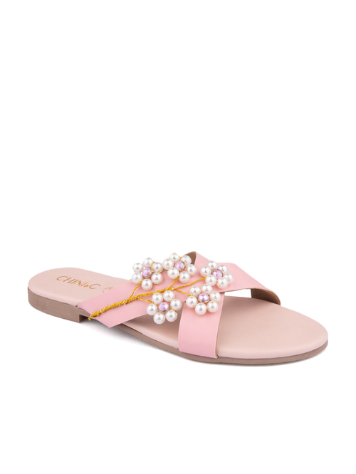 Chini C Pink Cross Strap Sandals Price in India