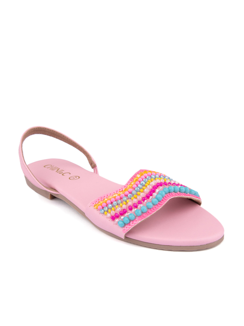 Chini C Pink Sling Back Sandals Price in India