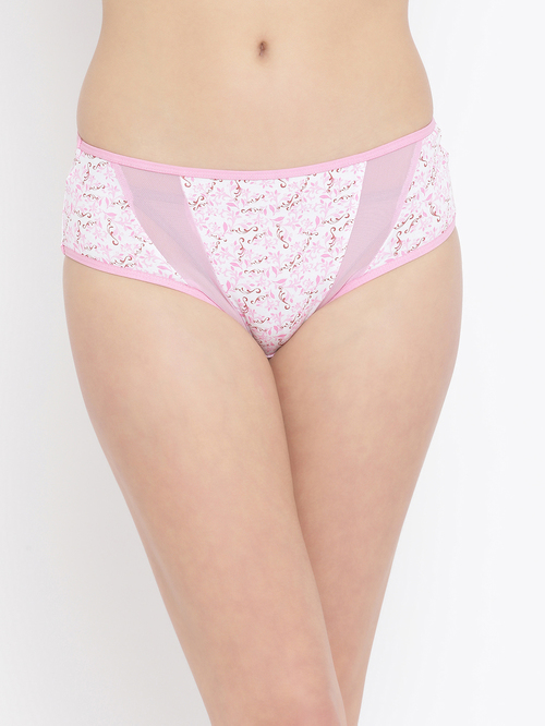 Clovia White Printed Hipster Panty Price in India