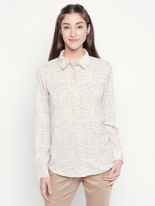 Annabelle by Pantaloons Beige Printed Shirt Price in India