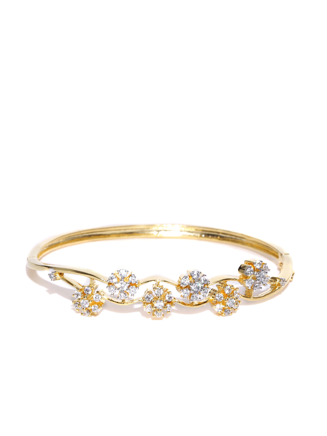 Zaveri Pearls Gold-Toned CZ Stone-Studded Bracelet Price in India