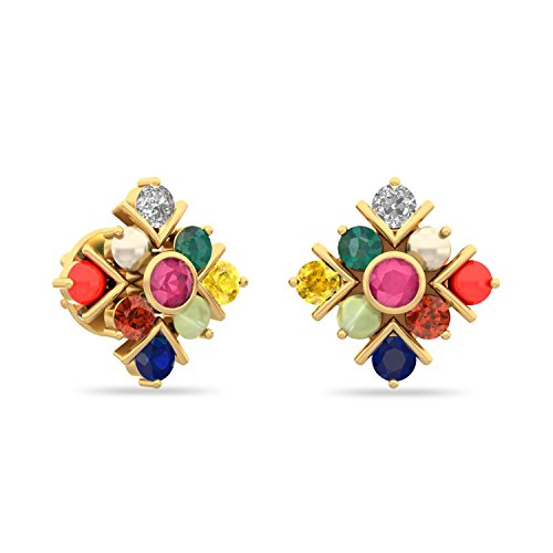 PC Jeweller The Kristof 18KT Yellow Gold and Diamond Stud Earrings for Women Price in India