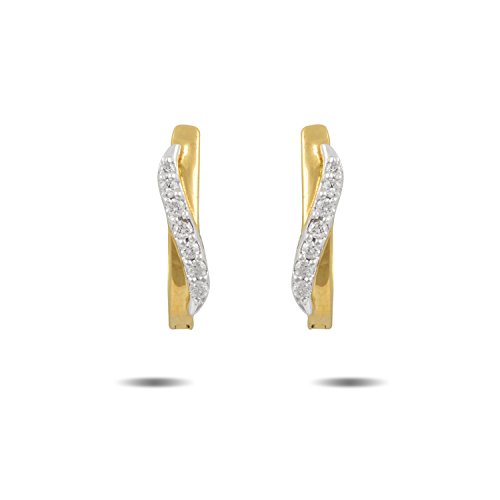 P.N.Gadgil Jewellers 18k Yellow Gold and Diamond Hoop Earrings Price in India