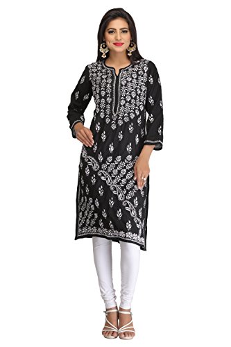 ADA Lucknowi Chikan Hand Embroidery 100% Cotton Kurti Kurta A130717 Price in India