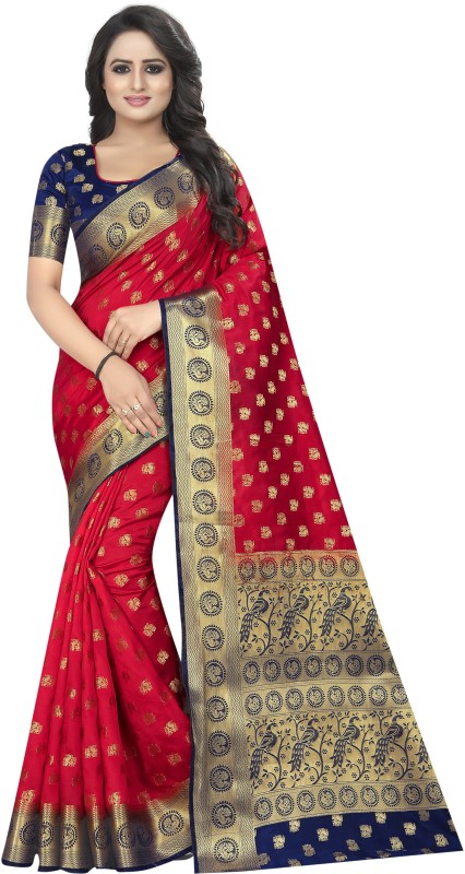 Self Design Kanjivaram Cotton Silk Saree Price in India