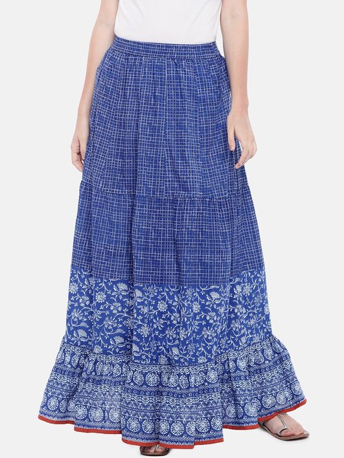 Globus Blue Printed Skirt Price in India