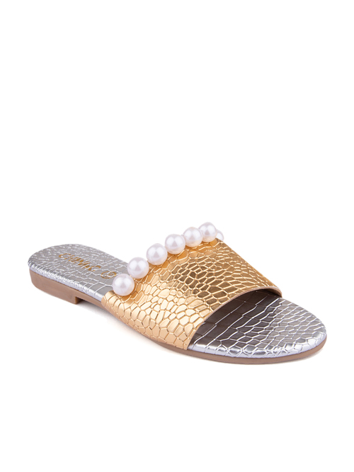 Chini C Golden Ethnic Sandals Price in India