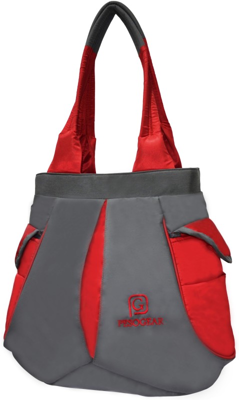 Women Grey, Red Tote Price in India