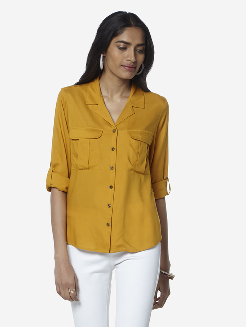 LOV by Westside Mustard Teddy Shirt Price in India