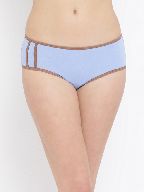 Clovia Blue Cotton Hipster Panty Price in India