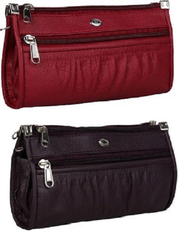 Casual Purple, Maroon  Clutch Price in India