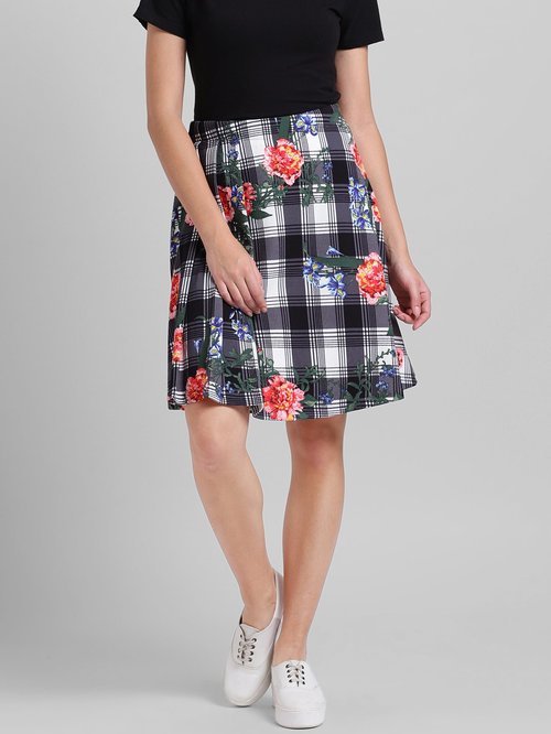 Zink London Multicolor Floral Print Above Knee Skirt Price in India