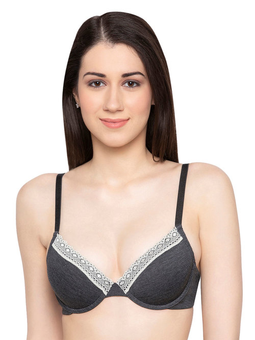 Candyskin Dark Grey Under Wired Padded Seamless Bra Price in India